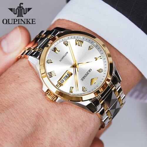 OUPINKE Top Brand Automatic Watch for Men Mechanical Luxury Sapphire Mirror Watches Sport Waterproof Wristwatch Reloj Hombre