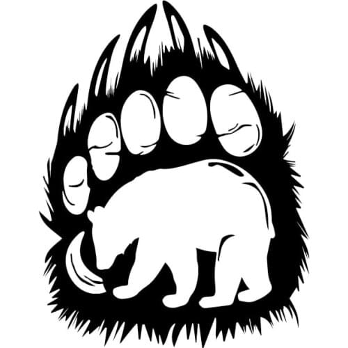 Dawasaru Lovely Bear Silhouette In Paw Print Living Car Sticker Waterproof Decal Truck Motorcycle Auto Accessories PVC,15cm*11cm