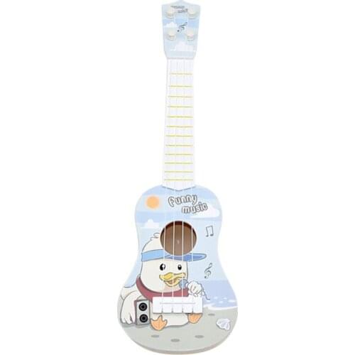 T5EC Kids Simulation Ukulele Lifelike Play Toys Multifunctional Cartoon Plastic Made Set Portable Musical Toys