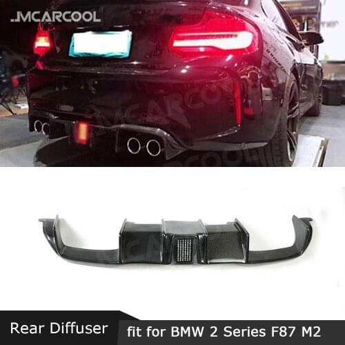 For BMW 2 Series F87 M2 Coupe 2016 2017 2018 Carbon Fiber/FRP Rear Bumper Lip Spoiler Diffuser With LED light Car Styling