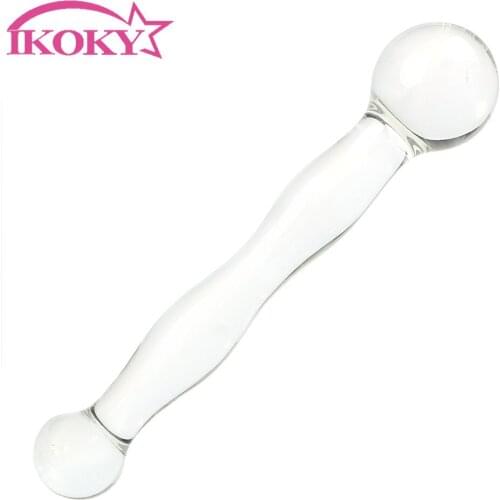 IKOKY Crystal Dildos Glass Anal Plug Erotic Toys Butt Plug Adult Products Sex Products Anal Sex Toys for Men Women
