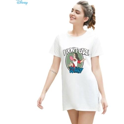 Disney Anime Basic Short Sleeve Womens Tshirt Summer Casual Black White Print Letter I Don't Care Funny T Shirt Ladies Tee Shirt