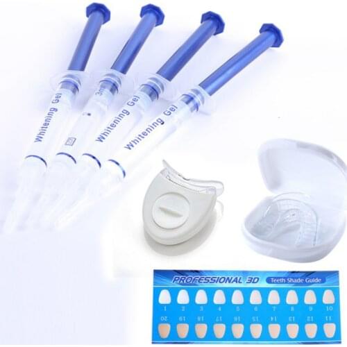 Teeth whitening Dental Bleaching Gel Kit Bright Tooth Whitener Dental Equipment 4pcs with White Led lights