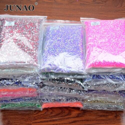 JUNAO Wholesale 2mm 3mm 4mm 5mm 6mm Amethyst AB Jelly Crystal Rhinestone In Bulk Non Hotfix Strass Glitters Flat Back Stones