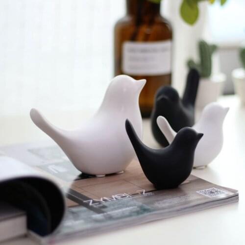 Nordic wind ceramic black and white bird ornaments a bird Home adorns a product creative desktop gifts