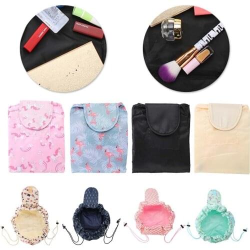 Round Drawstring Cosmetics Storage Bag With Pouches Massive Capacity Travel Carrying Bag Beauty ​Makeup Storage Toiletry Kit