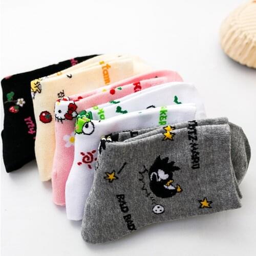Kawaii Cat Bunny Campus Style Pure Cotton Cartoon Socks Ladies Medium Socks Christmas Ornaments