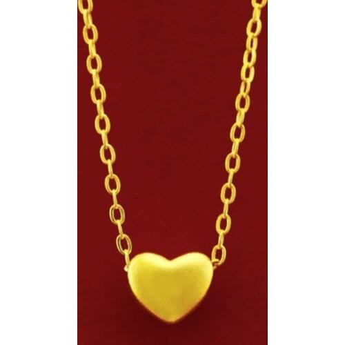 Fashion Korean 14K Gold Necklace for Women Wedding Engagement Jewelry Matte Little Love Heart Pendant Necklace Chain Chocker