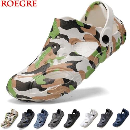 2020 Men Sandals Hot Sale Mens Slippers Breathable Sandals Tide Male Shoes High Quality Lightweight Hole Beach Shoes Big Size