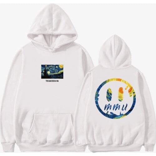 2020 Van Gogh Starry Night Print Fleece Hoodies Sweatshirts Streetwear Men Hip Hop Pullover Hooded Tops Male Harajuku Jumper