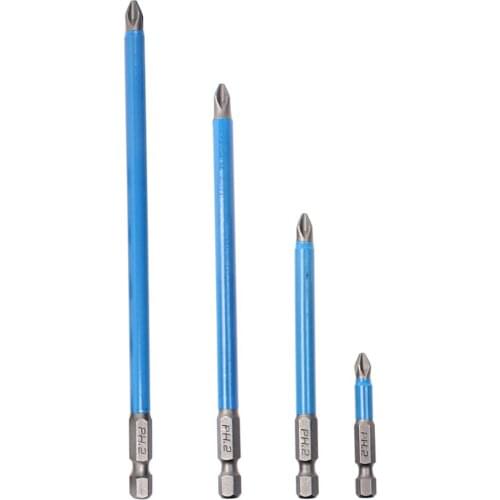 10PCS Magnetic Hex Shank Screwdriver Bits Set Anti-slip PH2 70mm 1/4" Electric Hex Shank Magnetic Screwdriver Drill Bit Tool