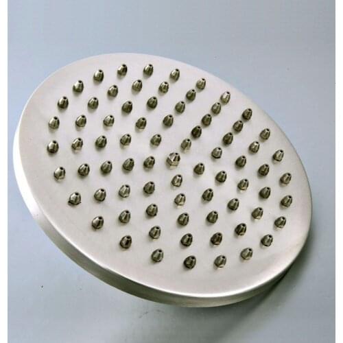 8" inch Nickle Brushed Brass Round Bath Rainfall Rain Bathroom Shower Head Bathroom Accessory (Standard 1/2") msh273