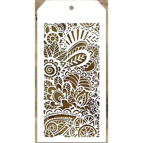 2021 New Label Tag Plastic Stencil For DIY Making Flower Leaf Pattern Background Scrapbooking Card No Metal Cutting Dies Stamps