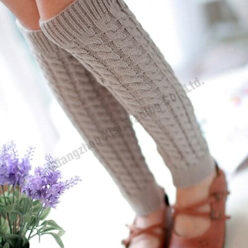 New design leg warmers for women knitted wool lady knee high socks knit crochet winter warmer fashion 9 color as shown one size