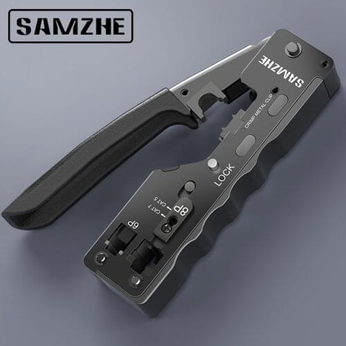 SAMZHE Crimping Pliers Crimper Network Tools Cable Stripper Wire Cutter Cutting Plier Terminal Crimp Portable Tool