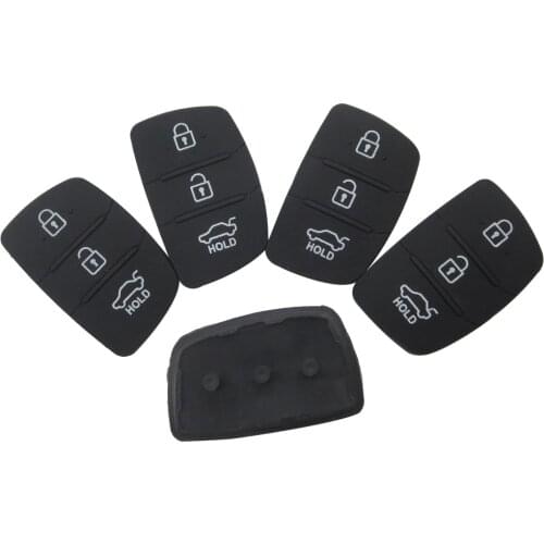 OkeyTech 50pc/lot3 Buttons Rubber For Hyundai Ix35 or For Kia key sportage 2016 3 rio k2 Pad Mistra flip folding key shell Cover