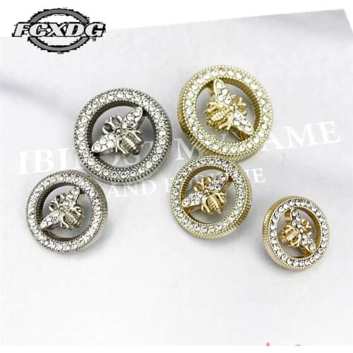 Handmade DIY Rhinestone Buttons for Clothing Fashion Been Blouse Buttons Craft Supplies Luxury Snaps for Clothes Jacket Buttons