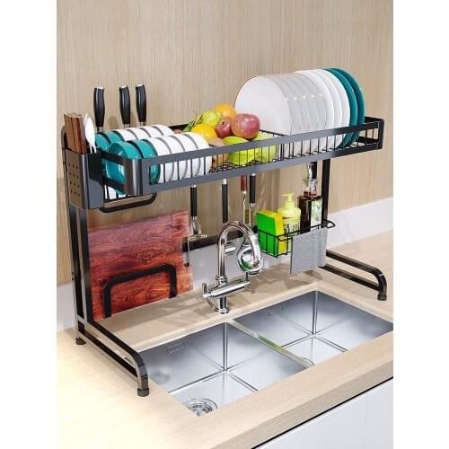 Clearance!\Multi-layers Stainless Steel Sink Rack Dish Rack Drain Rack Household Kitchen Storage Rack Tableware Drying Rack