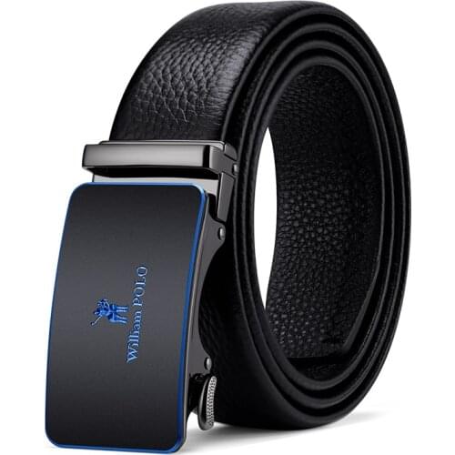 WILLIAMPOLO Belt mens high-quality leather automatic buckle belts gift boxes for young and middle-aged business belts