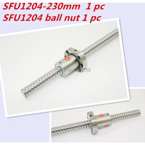 SFU1204 230mm rolled ball screw C7 with 230mm long single ball nut 1204 ballscrew for CNC parts
