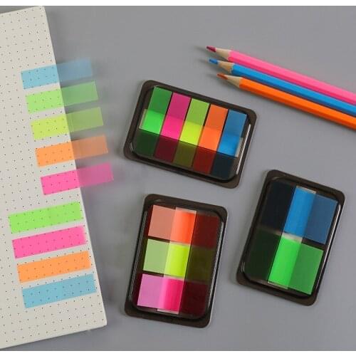 Fluorescence Sticky Notes Sticker Index Bookmarks Stickers Records Kawaii Stationery Daily Planner Notepad Notes School Supplies