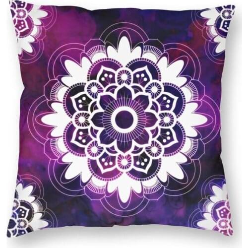 Glowing Soul Flower Mandala Square Pillow Case Decoration Boho Bohemian Cushions Throw Pillow for Living Room Double-sided