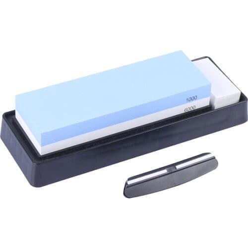 KKMOON Portable1000/6000 Premium Whetstone Cut Knife Sharpening Stone Household Cutter Sharpener Non Slip Base Cutter Sharpener