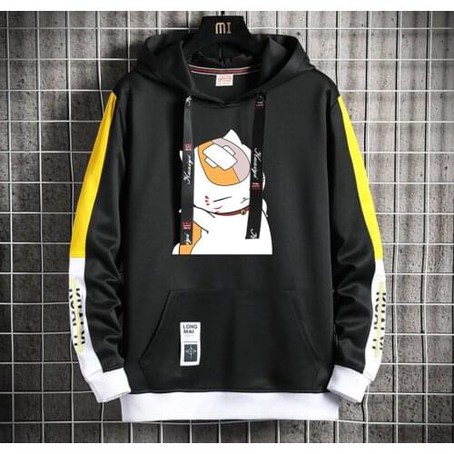 Natsume Yuujinchou Anime Hoodie teenagers Popular Harajuku Hoodeds Pullover Streetwear Casual Fake Two-Piece jacket men coat