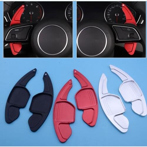 2pcs Steering Wheel Gear Shift Paddle Shifter Extension Fit For Audi A3 A4 A5 S5 A6 A7 A8 S4 S6 S7 Q3 Q5 Q7 TT TTS 2014