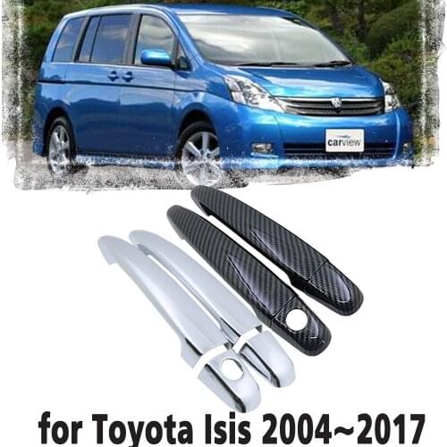 Carbon Fiber Car handle Or Chrome Door Handles Protective Cover for Toyota Isis 2004~2017 Car accessories 2005 2006 2007 2008