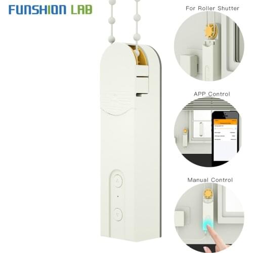 DIY Smart Motorized Chain Roller Blinds Shade Shutter Drive Motor Powered By Solar Panel and Charger Bluetooth APP Control