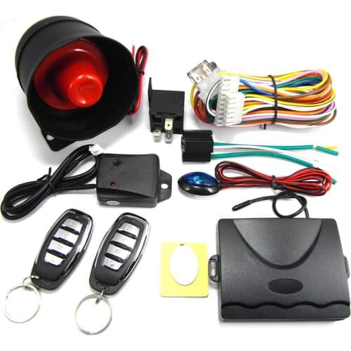 Universal One way car alarm system with siren for 12V DC Vehicle which has central door lock system