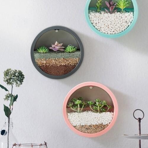 Hanging Flower Pot Round Plant Hanger Fish Tank Succulent Planter PVC Creative Durable Decorative Bowl Holder