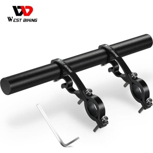 WEST BIKING Bicycle Handlebar Extended Bracket Carbon Fiber Alloy Extender Stand For Bike Headlight Cycling Computer Support
