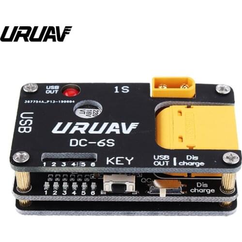 URUAV DC 6S 5-12V 1-6S XT60/30/PH2.0 Plug USB Output 2-in-1 Lipo-Battery Charger Discharger for RC FPV Racing Drone Parts