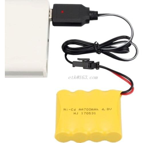 Charging Cable Battery USB Charger Ni-Cd Ni-MH Batteries Pack SM-2P Plug Adapter 4.8V 250mA Output Toys Car