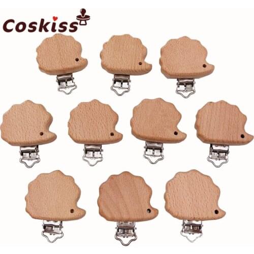 10pcs 2018 New Style Beech Wooden Pacifier Clips Animal Shape Pacifier Holder Dummy Nipple Clip Baby fashion Wood Teether