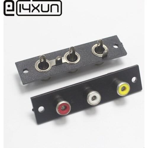 1pcs 3Pin RCA Socket Welding Type Audio Video Connector Red+White+Yellow