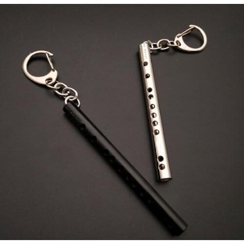 1PC Mini Pocket Musical Instrument Keychain Cosplay Prop Accessories Flute Keyring Key Chain Pendant Key Chains