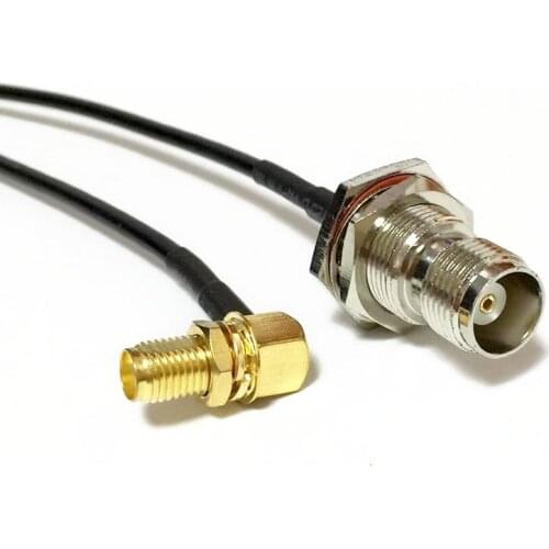 1PC new WIFI antenna router cable TNC female nut to SMA female right angle connector RG174 cable 20CM adapter wholesale