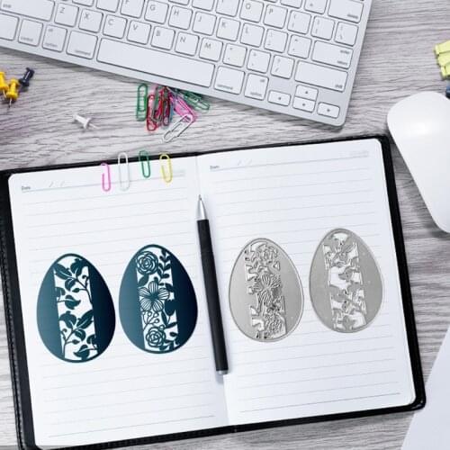 2pcs/set Hollow Flower Eggs Metal Cutting Dies Stencil Scrapbooking DIY Album