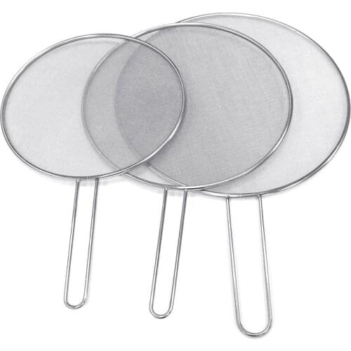 25/29/33cm Stainless Steel Oil Splatter Screen For Ccooking Oil Proofing Lid Spill Proof Frying Pan Cover Cookware Kitchen Tool