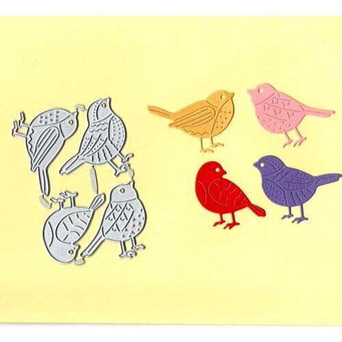 4Pcs/lot Little Bird Scrapbook Metal Dies Stencil Template For DIY Embossing Photo Paper Album Greeting Card Gift Decor Dies Cut