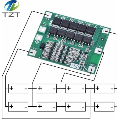 4S 40A Li-ion Lithium Battery 18650 Charger PCB BMS Protection Board with Balance For Drill Motor 14.8V 16.8V Lipo Cell Module