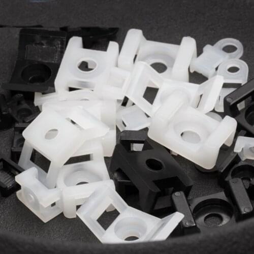 100pcs Cable tie fixing seat saddle-shaped wire fixing seat wire clip cable organizer screw hole seat wire and cable clamp HC