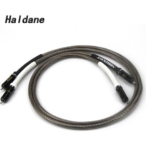 Haldane Pair HIFI Single Crystal Silver Nordost Odin RCA Cable Reference Interconnect Cable with Rhodium plated WBT-1020 Plug