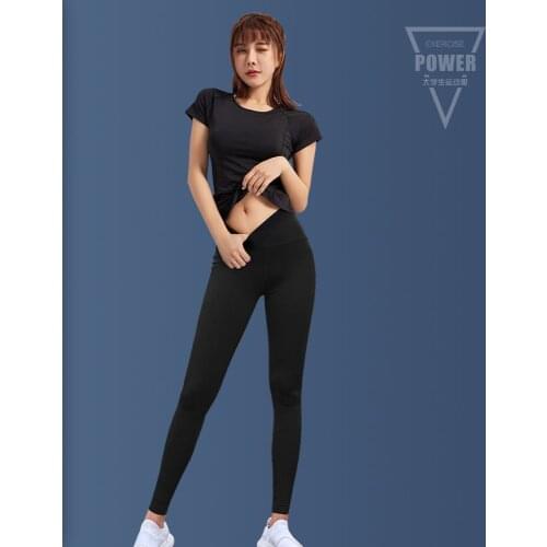 Yoga Set Women Clothing Crop Tops Jumpsuits Workout Suit Outfits Gym Fitness Short-Sleeve Breathable Thin Quick-Drying Running