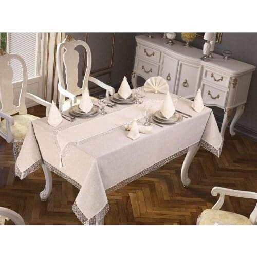 Easy Linen Tablecloth Set 26 Pieces Cream