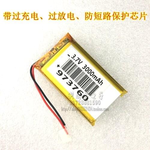 3.7V polymer lithium battery 3000mAh charging battery GPS GPS navigation camera 973760
