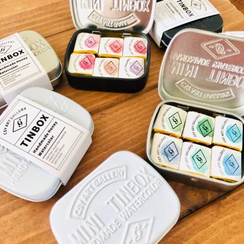 USA Imported Watercolor Paints Tin Iron Box, Sub Packed Pigment Palette Painting Storage Tray (without paint )Handmade Paletas